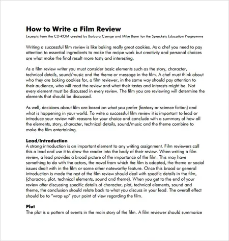 How to Write a Film Review