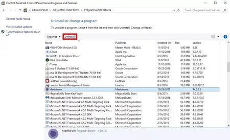 How to uninstall a program